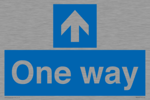 One way with up directional arrow